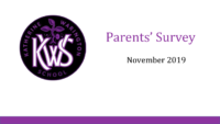 Parents’ Survey – November 2019