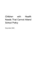 Children with Health Needs that cannot attend school – Dec 23