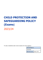 Child Protection and Safeguarding Policy (Exams)