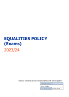 Equalities Policy (Exams)