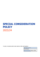 Special Consideration Policy