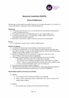 Resource Committee – Terms of Reference 2025-26