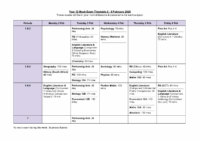 Year 12 Mock Exam Timetable 2 – 6 February 2026