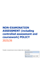 Non-examination Assessment including controlled assessment and coursework