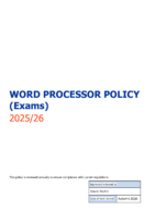 Word Processor Policy