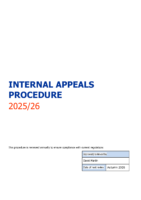 Internal Appeals Procedure