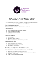 KWS Behaviour Policy Made Clear 2026